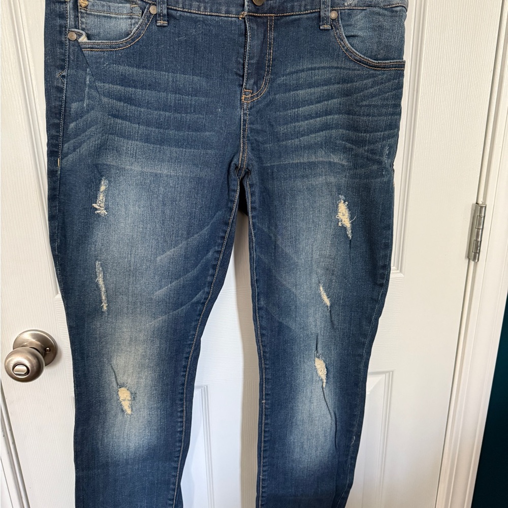 Torrid Blue Distressed Boyfriend Jeans